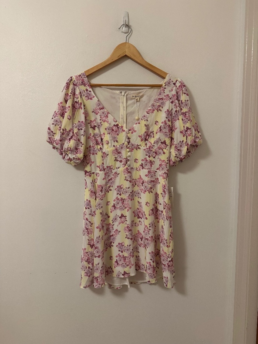 For Love and Lemons NWT Atlanta Puff Sleeve Floral Mini Dress | Size Medium